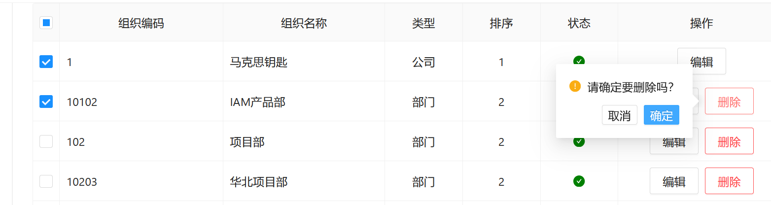 删除组织
